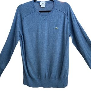 Lacoste Blue Cotton Cashmere Pullover Sweater